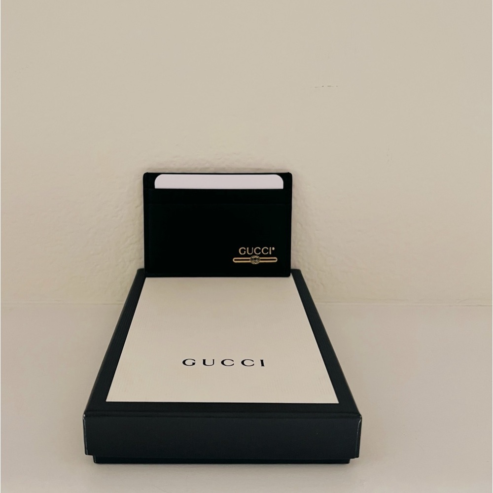 Authentic Gucci Black Leather Card Holder (new in box)